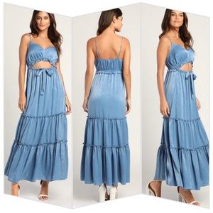 Tiers to the sun dust blue cut out maxi